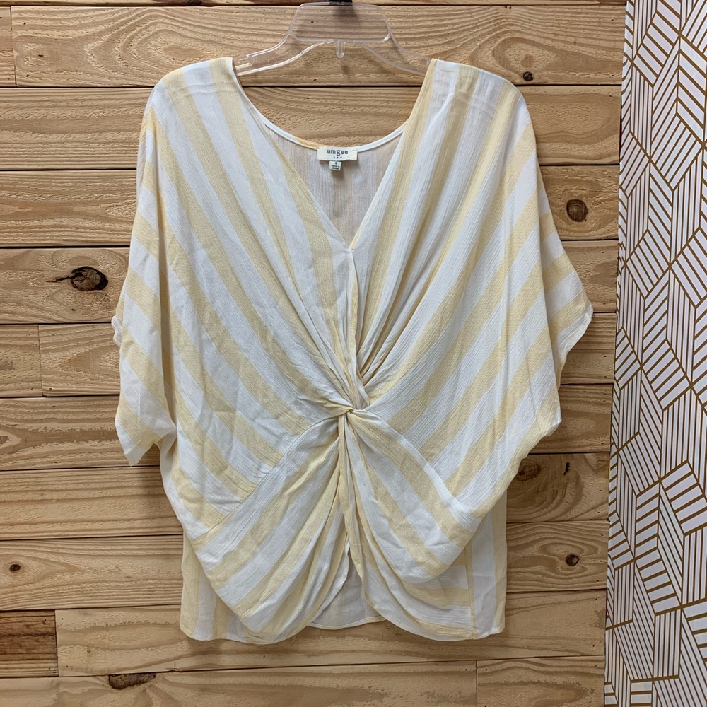 Umgee Yellow and White Striped Top